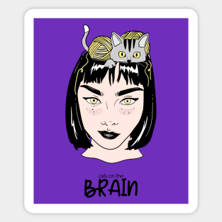 Cat's on the Brain Sticker